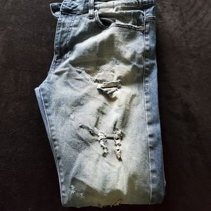 Blue jeans with fashion rips size 34/32